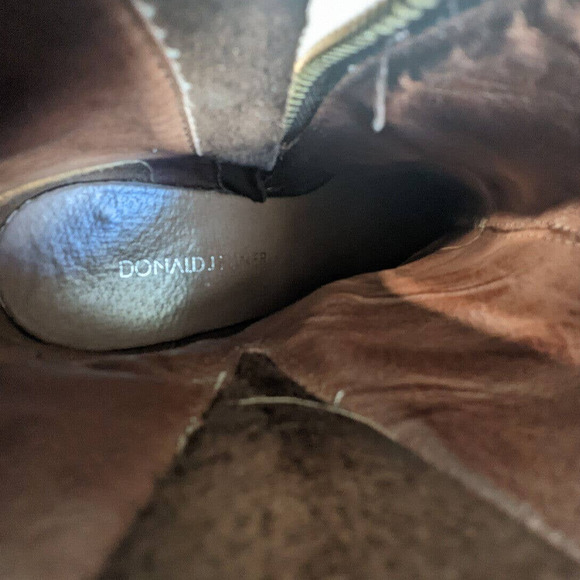 Donald J Pliner Delta Moto Boots Espresso Brown 6.5 Distressed Ankle Buckles - Picture 7 of 10